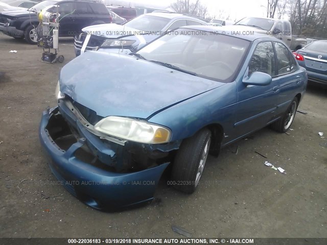 3N1CB51D93L708456 - 2003 NISSAN SENTRA XE/GXE BLUE photo 2