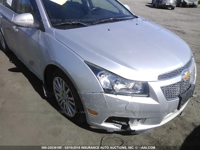 1G1PJ5S99B7282176 - 2011 CHEVROLET CRUZE ECO SILVER photo 6