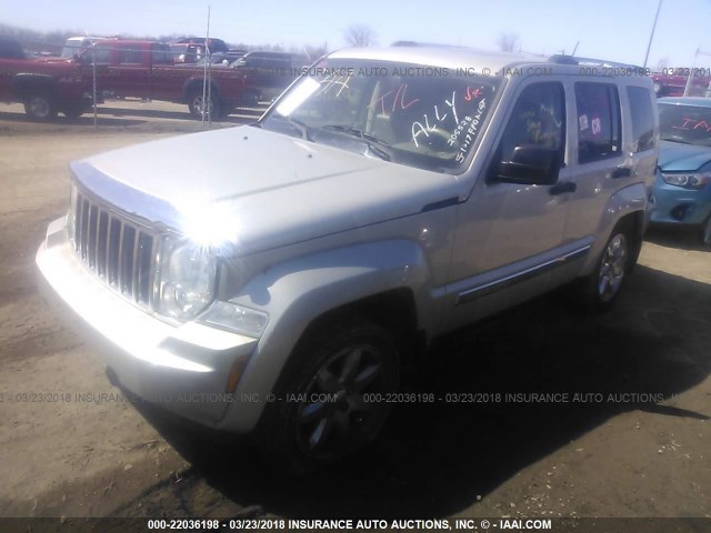 1J8GN58K78W205528 - 2008 JEEP LIBERTY LIMITED SILVER photo 2