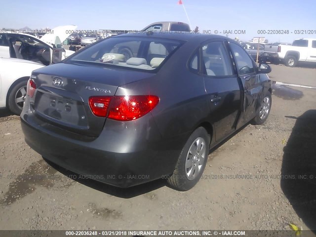 KMHDU46D38U348124 - 2008 HYUNDAI ELANTRA GLS/SE/LIMITED GRAY photo 4