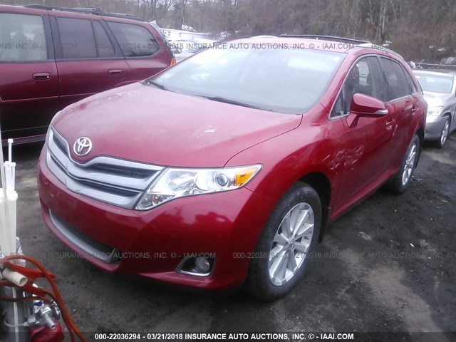 4T3BA3BB9EU051070 - 2014 TOYOTA VENZA LE/XLE RED photo 2