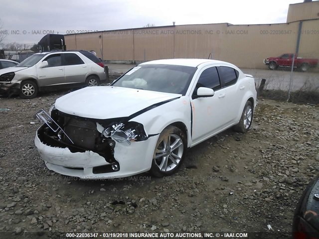 1C3CDZEG5CN255167 - 2012 DODGE AVENGER SXT WHITE photo 2