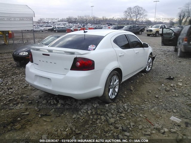 1C3CDZEG5CN255167 - 2012 DODGE AVENGER SXT WHITE photo 4