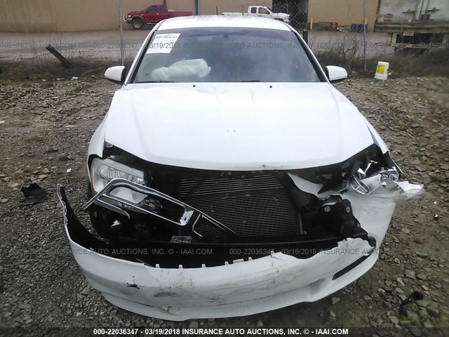 1C3CDZEG5CN255167 - 2012 DODGE AVENGER SXT WHITE photo 6