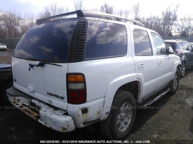 1GNEK13Z53R221407 - 2003 CHEVROLET TAHOE K1500 WHITE photo 4