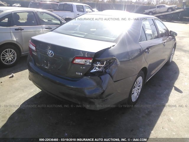 4T1BD1FK6CU026199 - 2012 TOYOTA CAMRY HYBRID/LE/XLE GRAY photo 4