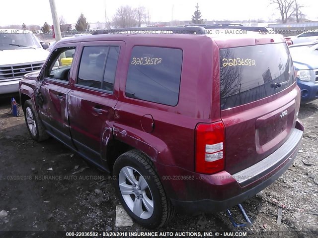 1C4NJPFA2CD687796 - 2012 JEEP PATRIOT LATITUDE MAROON photo 3