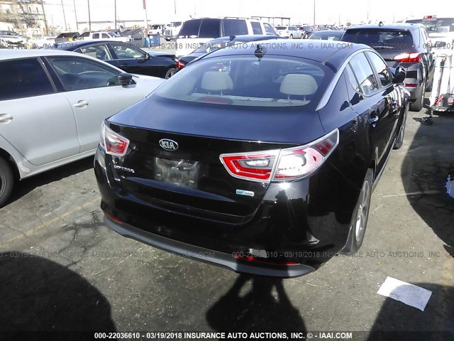 KNAGM4AD7F5083611 - 2015 KIA OPTIMA HYBRID BLACK photo 4