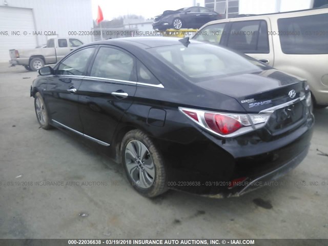 KMHEC4A42EA115914 - 2014 HYUNDAI SONATA HYBRID BLACK photo 3