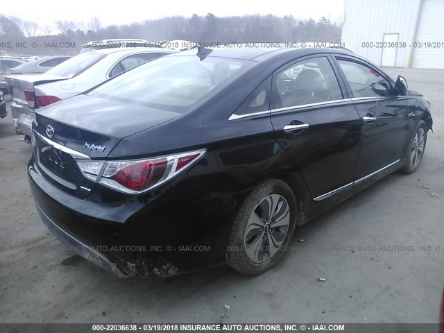 KMHEC4A42EA115914 - 2014 HYUNDAI SONATA HYBRID BLACK photo 4