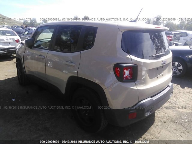 ZACCJAAT4GPC76145 - 2016 JEEP RENEGADE SPORT Թուխ լուսանկար 3