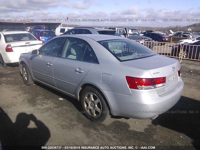 5NPEU46F46H089130 - 2006 HYUNDAI SONATA GLS/LX SILVER photo 3