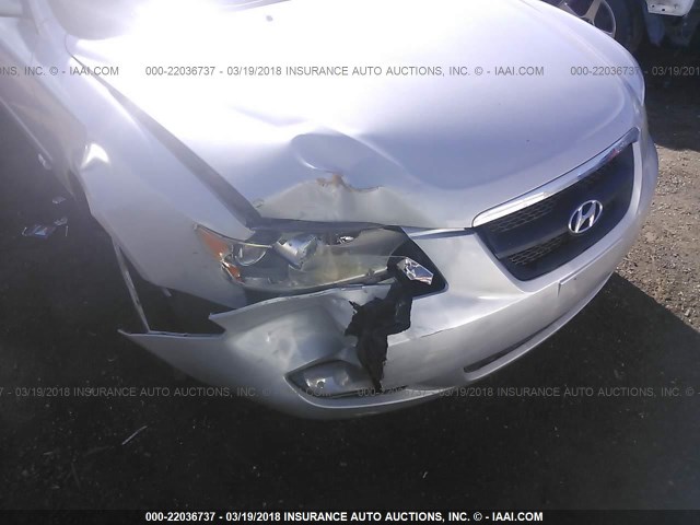 5NPEU46F46H089130 - 2006 HYUNDAI SONATA GLS/LX SILVER photo 6