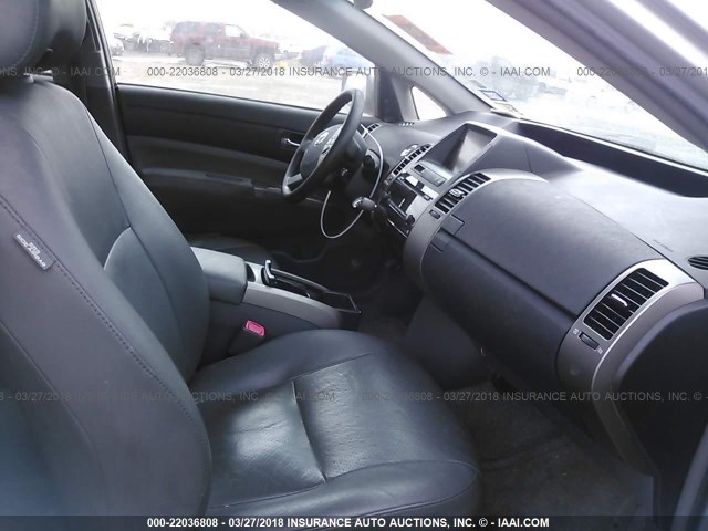 JTDKB20UX77675597 - 2007 TOYOTA PRIUS SILVER photo 5