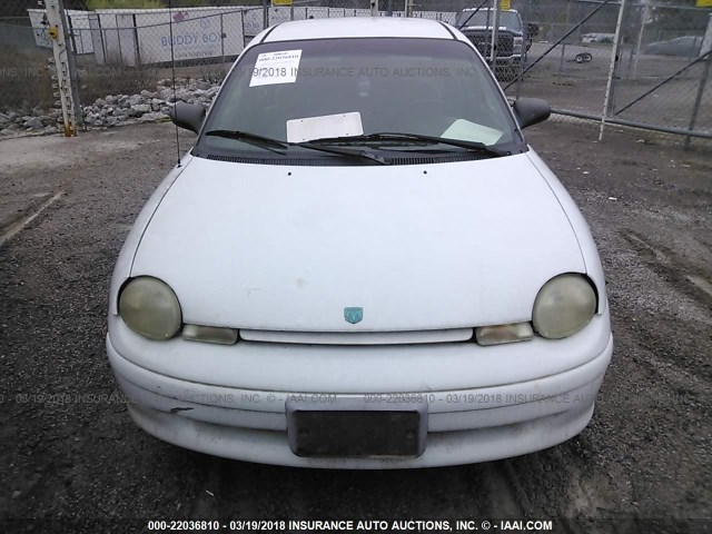 1B3ES27C2VD188937 - 1997 DODGE NEON EX WHITE photo 6