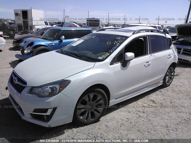 JF1GPAU68F8205029 - 2015 SUBARU IMPREZA SPORT WHITE photo 2