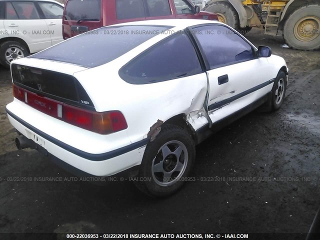 JHMED8364KS010416 - 1989 HONDA CIVIC CRX 1.5 HF WHITE photo 4