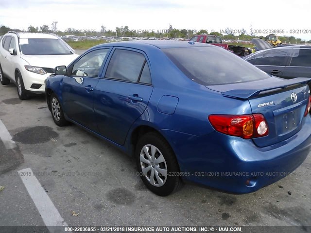 2T1BU4EE7AC383712 - 2010 TOYOTA COROLLA S/LE/XLE BLUE photo 3