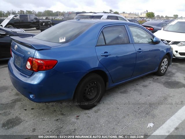 2T1BU4EE7AC383712 - 2010 TOYOTA COROLLA S/LE/XLE BLUE photo 4