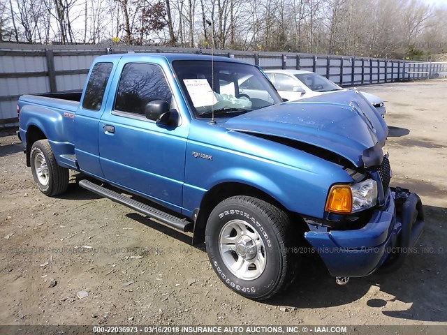 1FTYR44U12PA29983 - 2002 FORD RANGER SUPER CAB BLUE photo 1