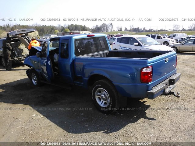 1FTYR44U12PA29983 - 2002 FORD RANGER SUPER CAB BLUE photo 3