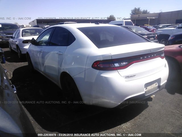 1C3CDFBB1FD435568 - 2015 DODGE DART SXT WHITE photo 3