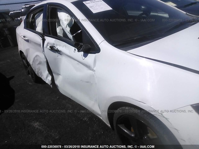 1C3CDFBB1FD435568 - 2015 DODGE DART SXT WHITE photo 6