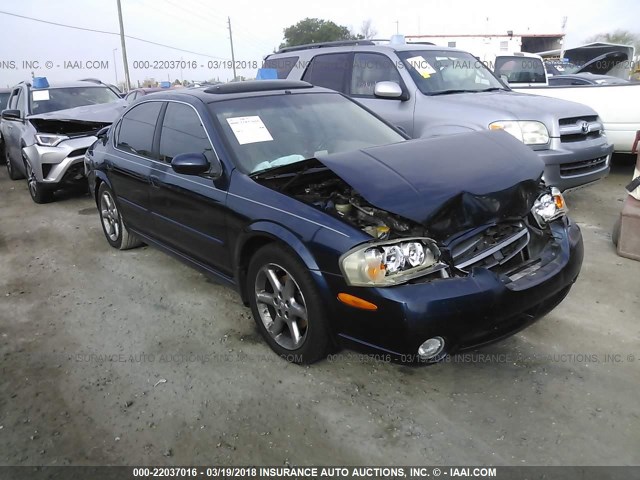 JN1DA31A63T435604 - 2003 NISSAN MAXIMA GLE/SE BLUE photo 1