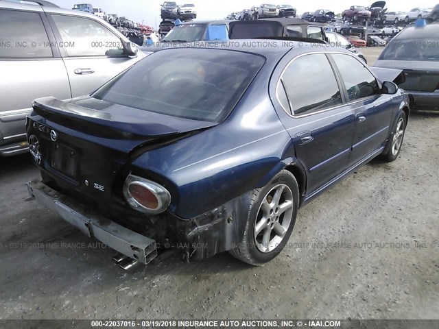 JN1DA31A63T435604 - 2003 NISSAN MAXIMA GLE/SE BLUE photo 4