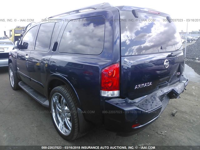 5N1AA08D98N609882 - 2008 NISSAN ARMADA SE/LE BLUE photo 3