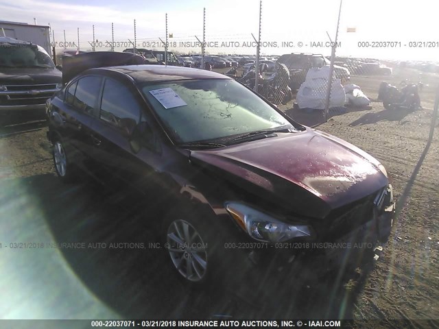 JF1GJAC67CH014037 - 2012 SUBARU IMPREZA PREMIUM MAROON photo 1