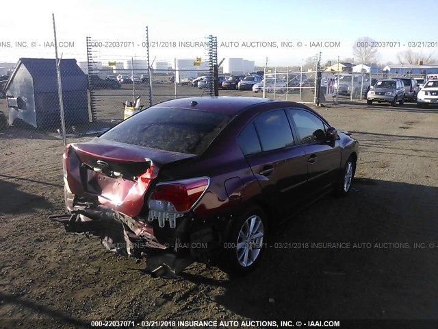 JF1GJAC67CH014037 - 2012 SUBARU IMPREZA PREMIUM MAROON photo 4