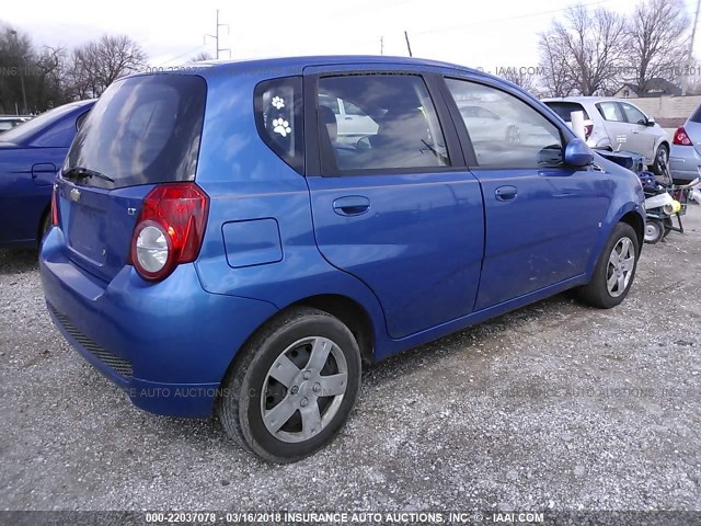 KL1TD66E79B650637 - 2009 CHEVROLET AVEO LS/LT 蓝色 照片 4