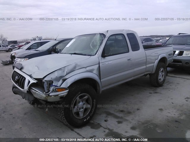 5TEWN72N34Z417311 - 2004 TOYOTA TACOMA XTRACAB SILVER photo 2