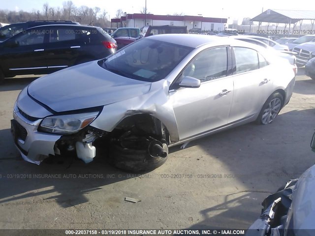 1G11H5SLXEF262364 - 2014 CHEVROLET MALIBU LTZ SILVER photo 2