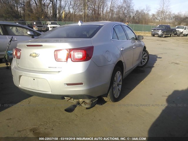 1G11H5SLXEF262364 - 2014 CHEVROLET MALIBU LTZ SILVER photo 4