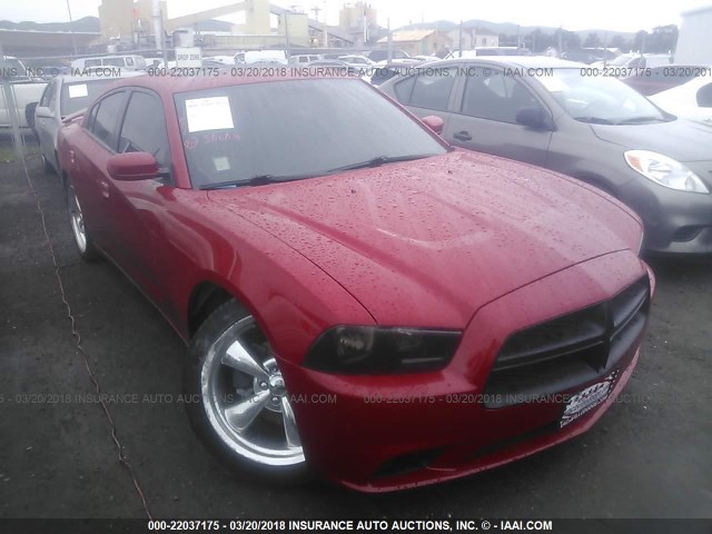 2C3CDXHG4DH546592 - 2013 DODGE CHARGER SXT RED photo 1