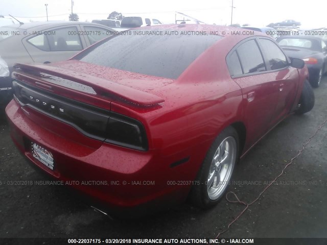 2C3CDXHG4DH546592 - 2013 DODGE CHARGER SXT RED photo 4