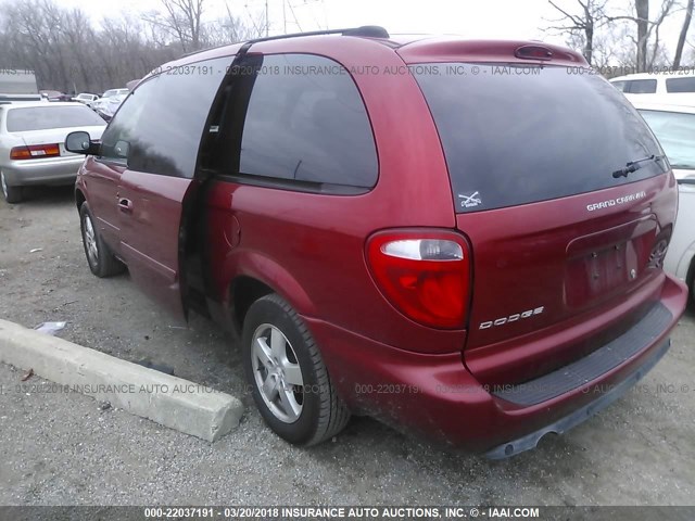 2D4GP44L35R210114 - 2005 DODGE GRAND CARAVAN SXT RED photo 3