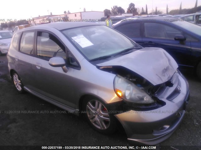 JHMGD38657S043310 - 2007 HONDA FIT S GRAY photo 1