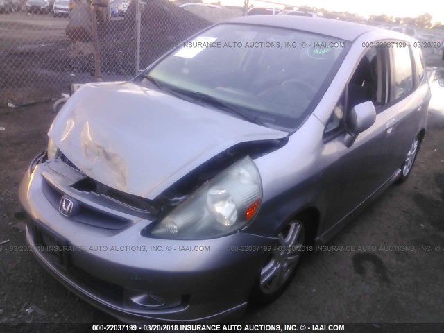 JHMGD38657S043310 - 2007 HONDA FIT S GRAY photo 2