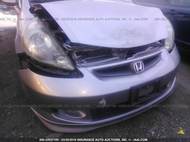 JHMGD38657S043310 - 2007 HONDA FIT S GRAY photo 6