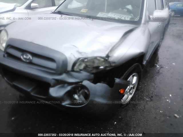 KM8SC13E55U953179 - 2005 HYUNDAI SANTA FE GLS/LX SILVER photo 6