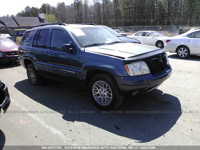 1J4GX58N14C314553 - 2004 JEEP GRAND CHEROKEE LIMITED BLUE photo 1