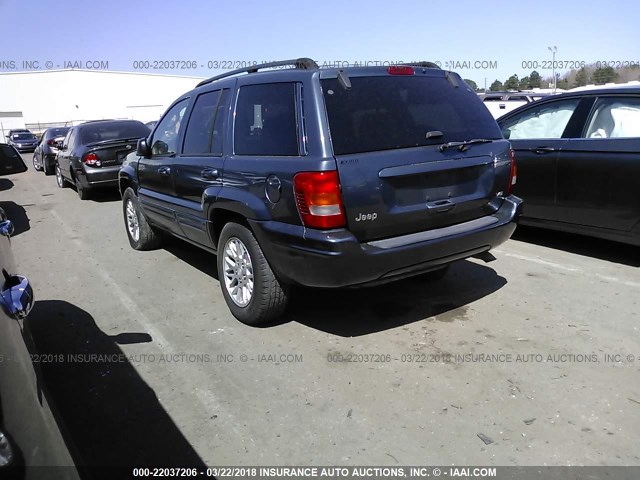 1J4GX58N14C314553 - 2004 JEEP GRAND CHEROKEE LIMITED BLUE photo 3