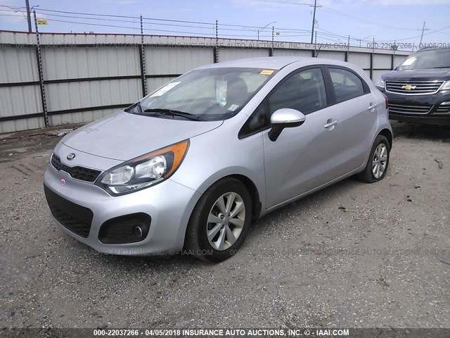 KNADN5A39D6143859 - 2013 KIA RIO EX/SX SILVER photo 2