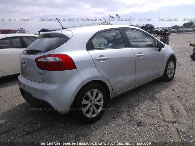 KNADN5A39D6143859 - 2013 KIA RIO EX/SX SILVER photo 4