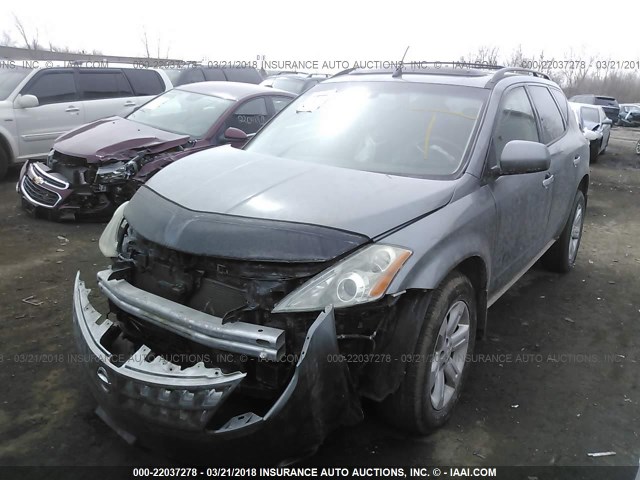 JN8AZ08W76W541883 - 2006 NISSAN MURANO SL/SE/S GRAY photo 2