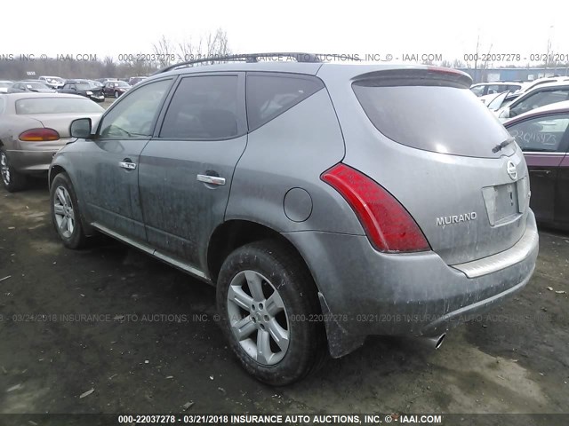 JN8AZ08W76W541883 - 2006 NISSAN MURANO SL/SE/S GRAY photo 3