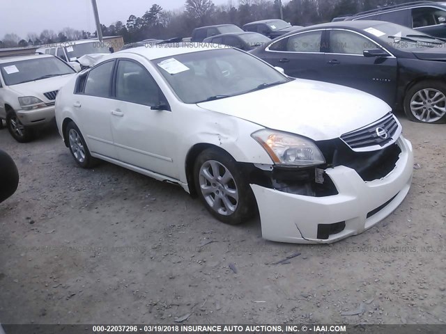 1N4BA41E18C809496 - 2008 NISSAN MAXIMA SE/SL WHITE photo 1